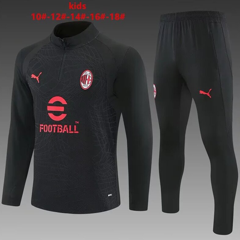 Kids AC Milan 26/27 Tracksuit - Black/Red